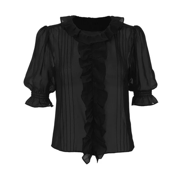Cabi NWT Black Cherish Blouse, L - Picture 2 of 5